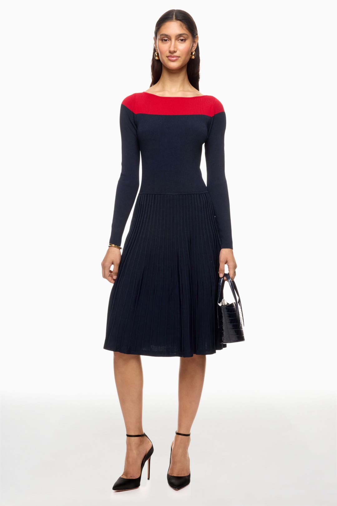 Lauren Ralph Lauren Patney Colorblock Dress Blue-red-print