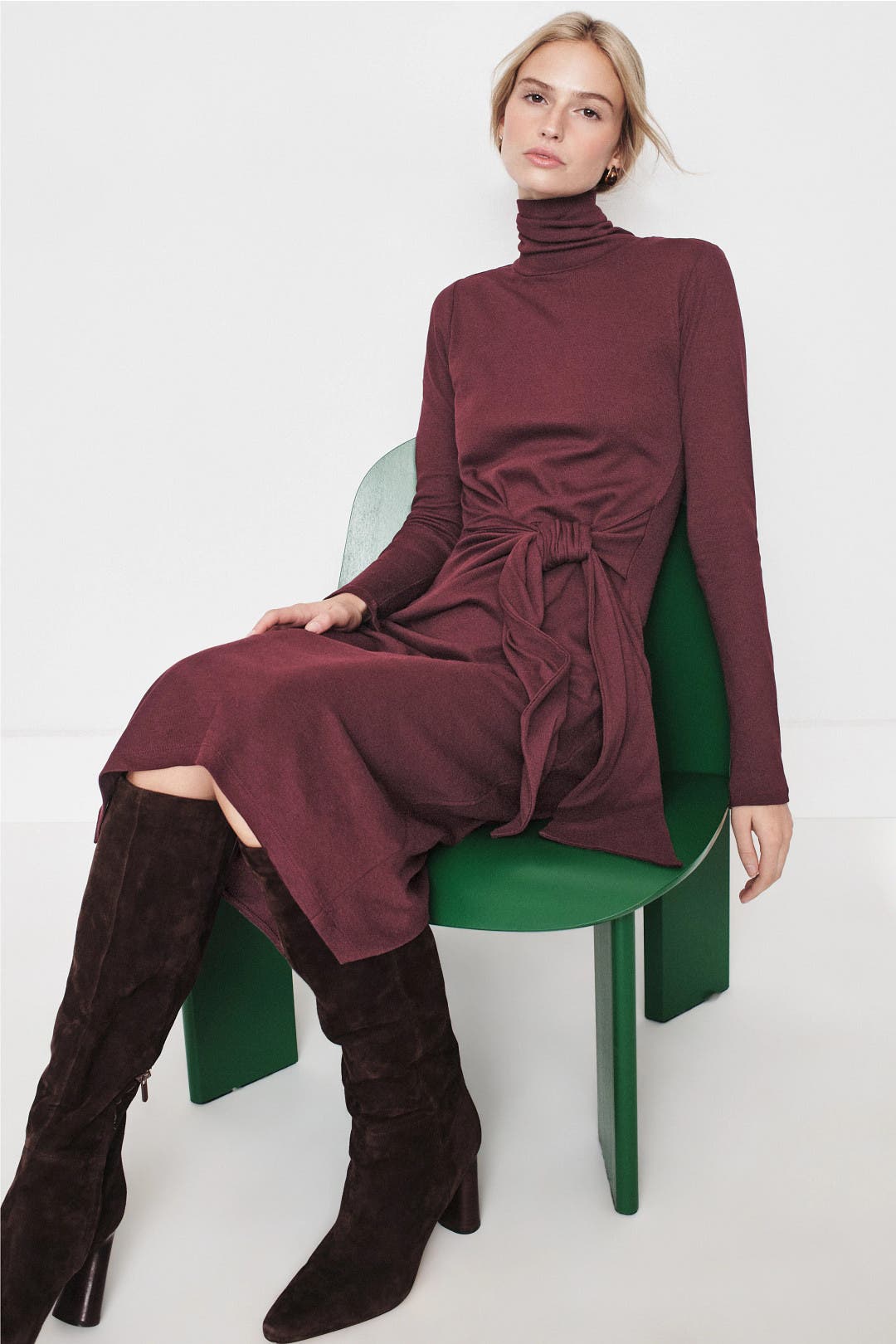 Lauren Ralph Lauren Vaureen Long Sleeve Day Dress Red