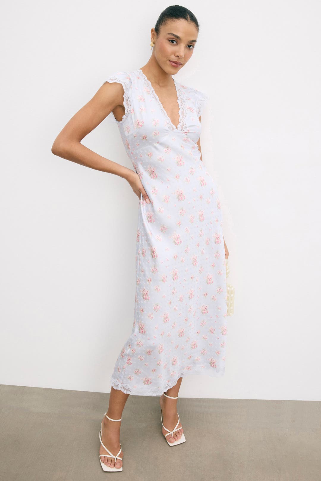 LoveShackFancy Theodore Slip Dress Cream-blue-print