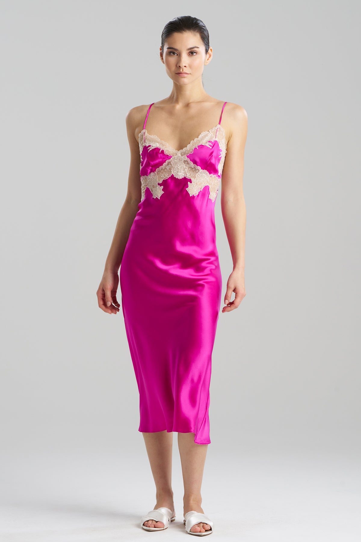 Lolita Lace Low Back Silk Slip Dress