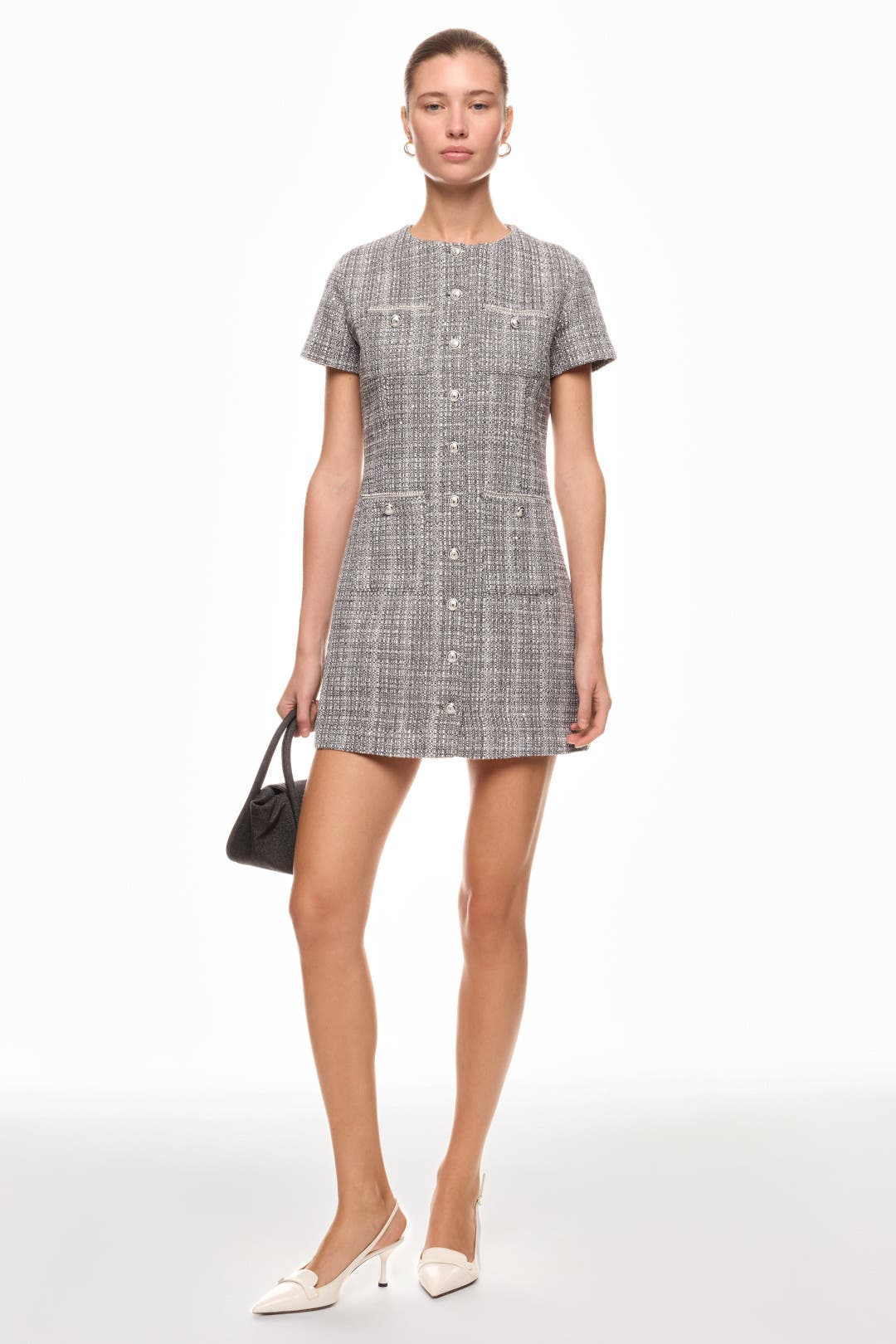 Maje Rabini Dress Grey-white