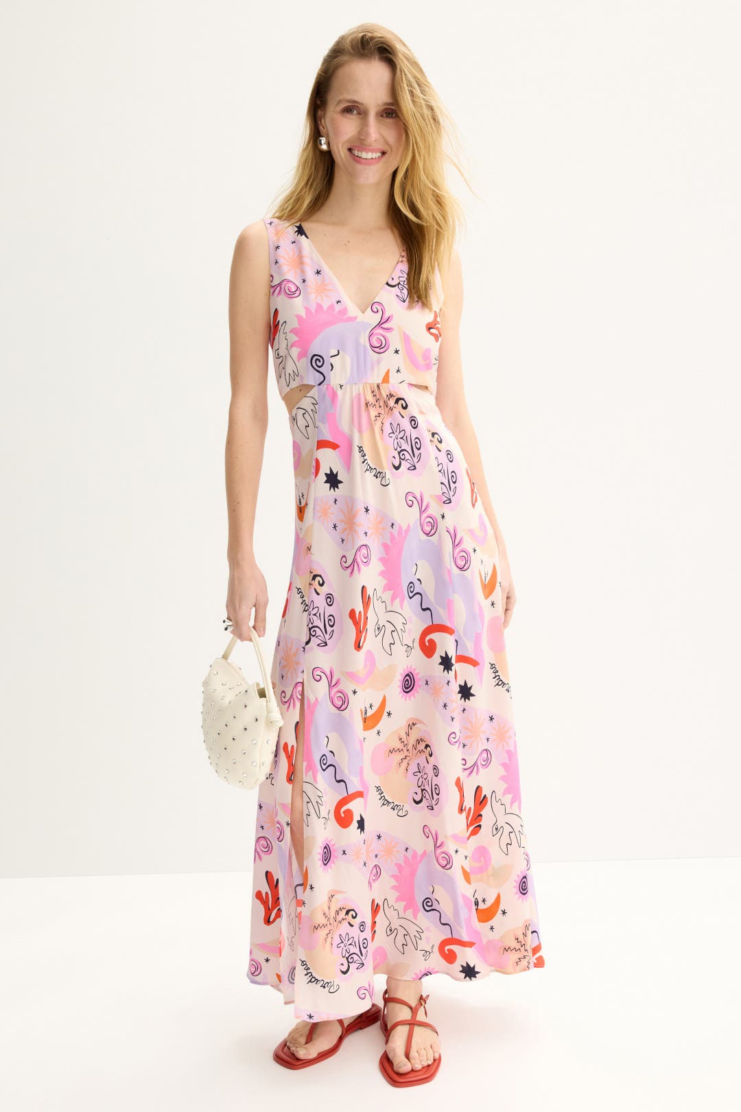 Maje Rillosio Maxi Dress Multicolored-purple-print