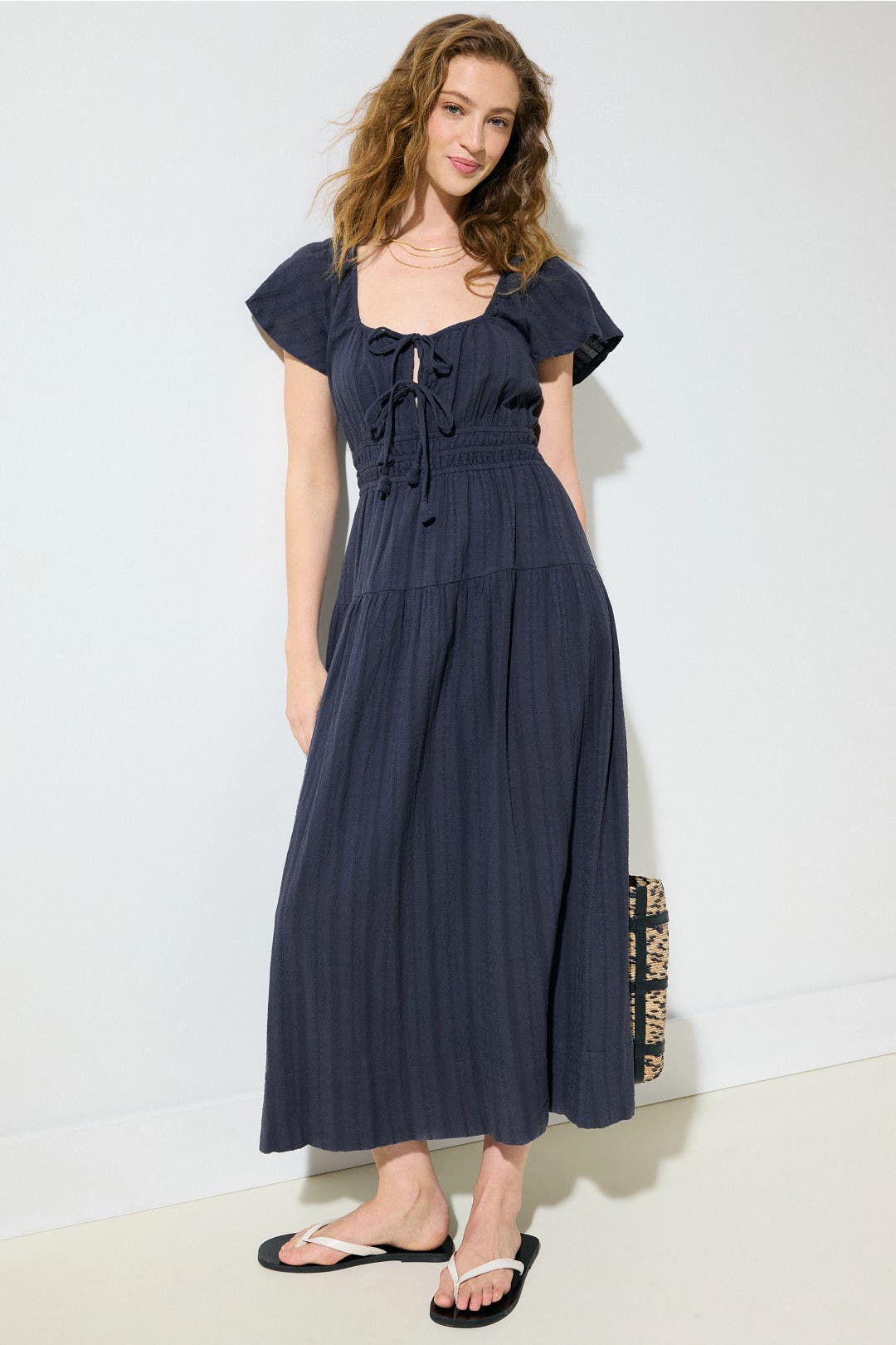 Marine Layer Boho Midi Dress Blue