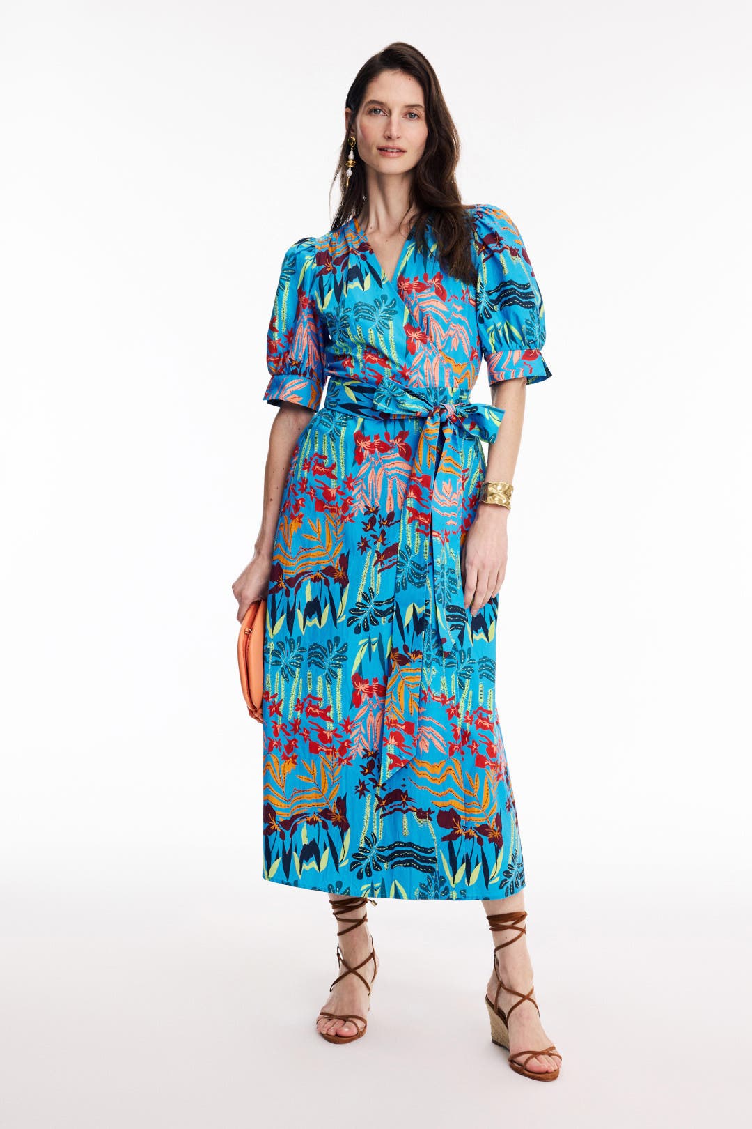 Marie Oliver Blue Floral Rita Wrap Dress Multicolored-blue-print