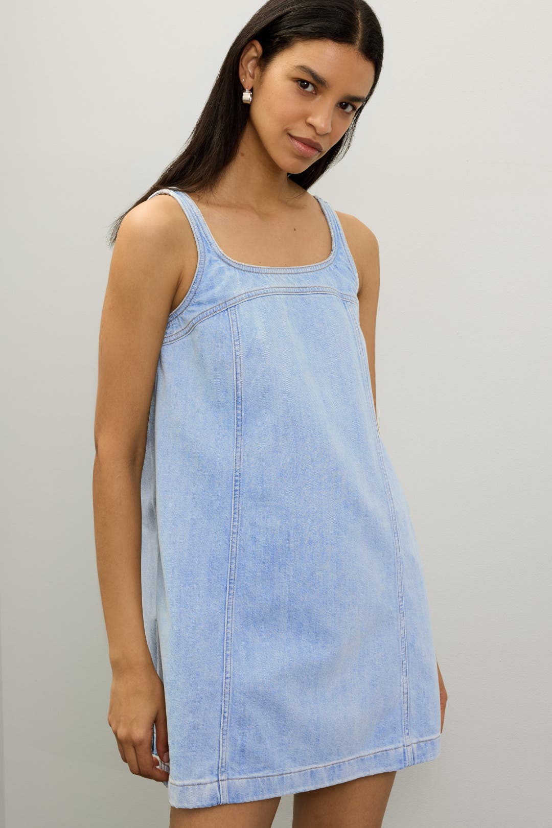 Madewell Sleeveless Super Flowy Shift Dress Blue