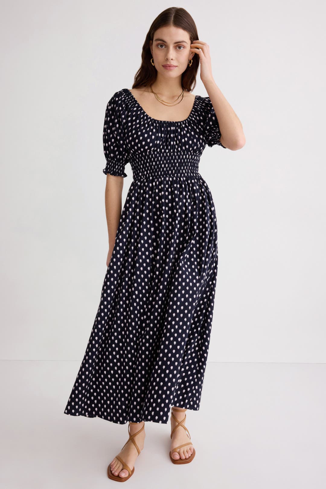 Madewell Shibori Midi Dress Blue-pink-print