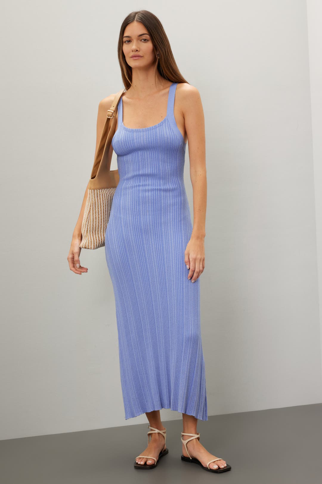 Majestic Filatures Blue Knit Tank Dress Blue