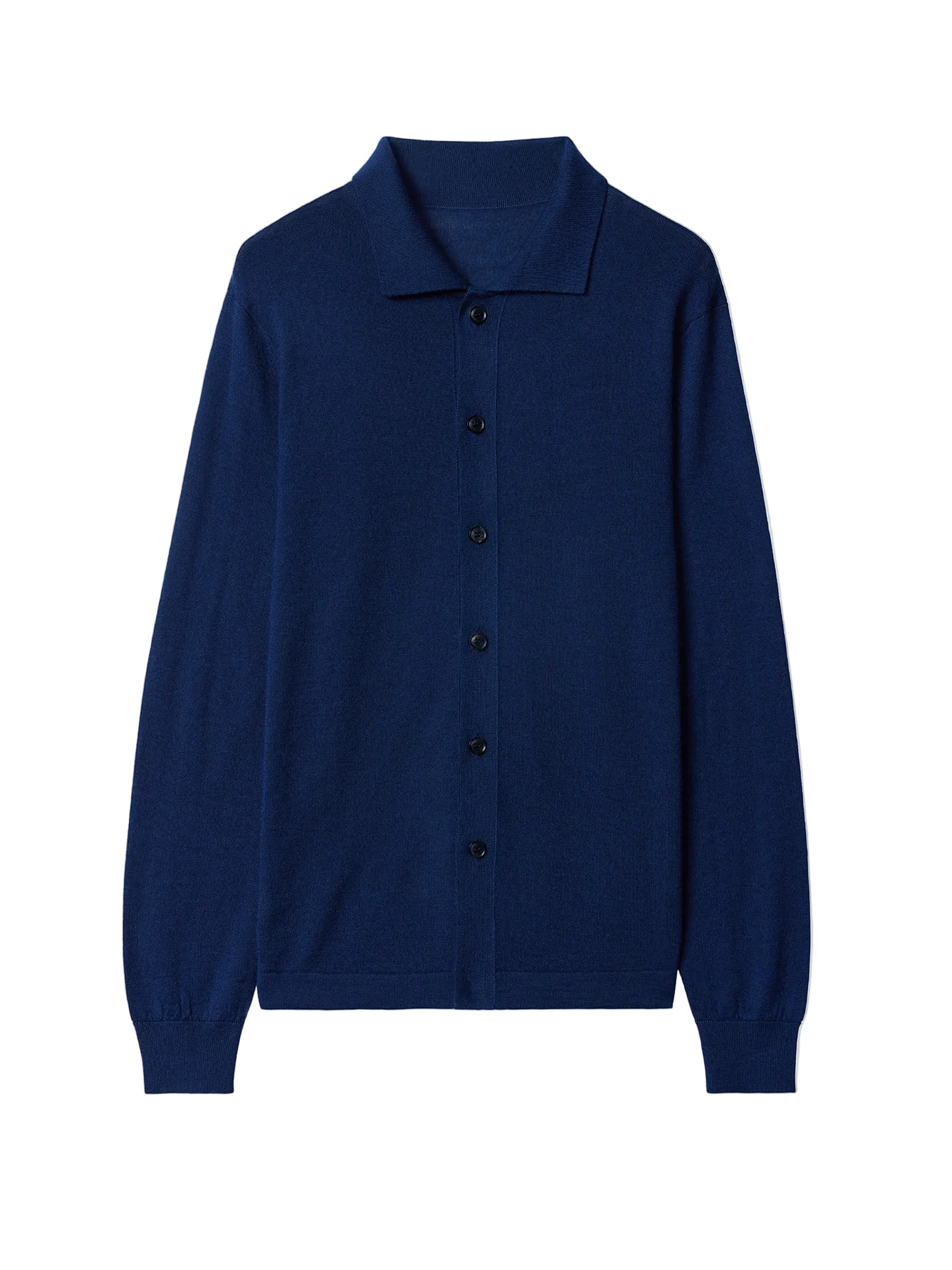 Cashmere Silk Polo-Neck Cardigan - L Dark Indigo MK-
