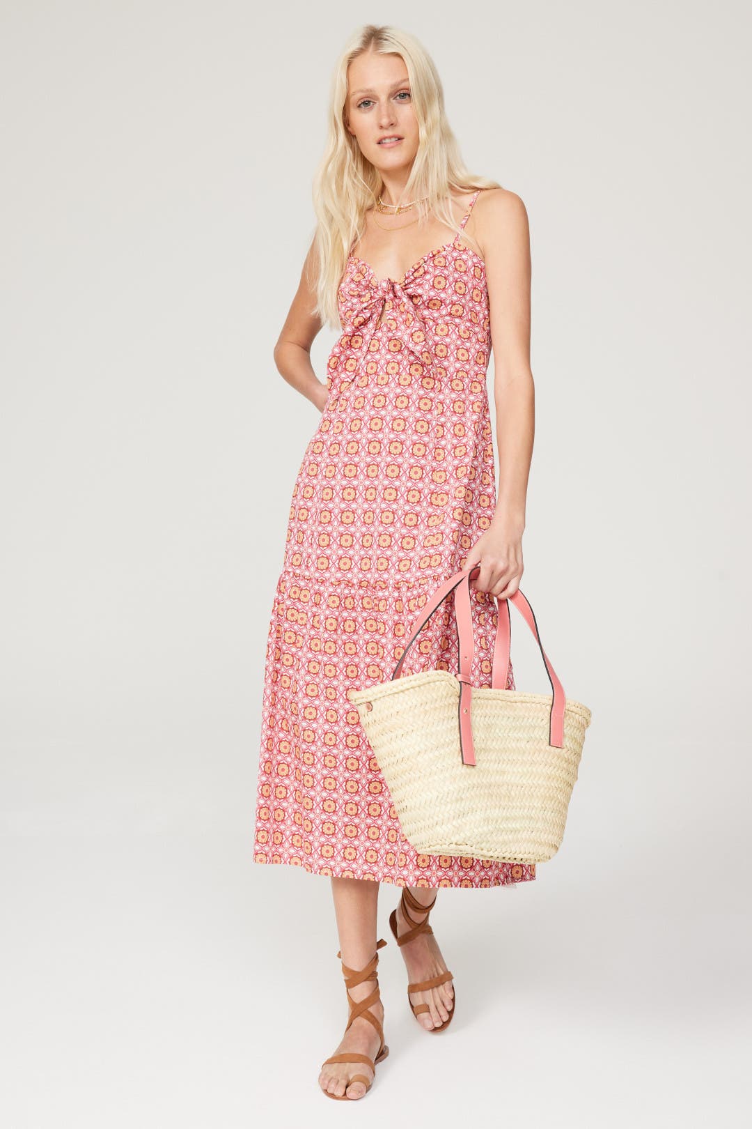 Minkpink Jeeta Midi Sundress Pink-multicolored-print