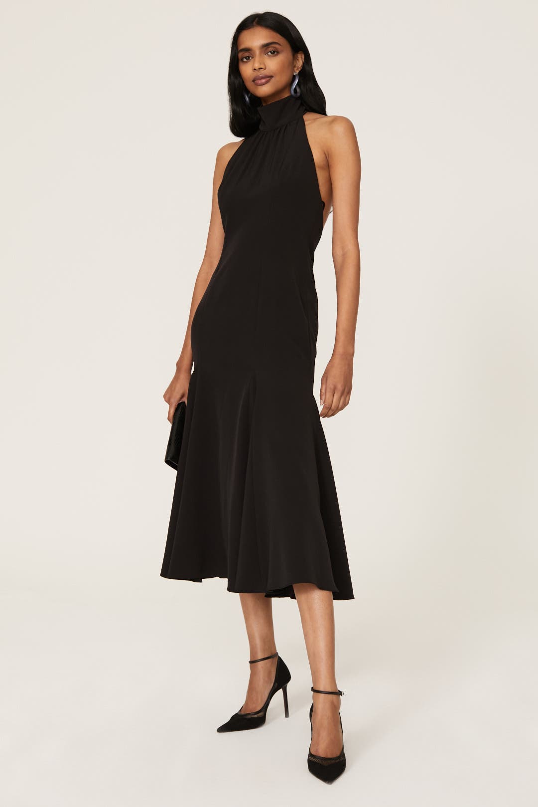 Milly Penelope Halter Dress Black