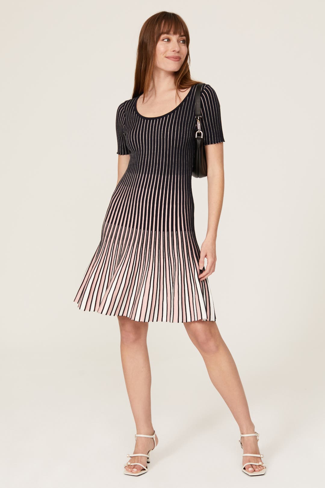 Milly Stripe Godet Dress Multicolored-print