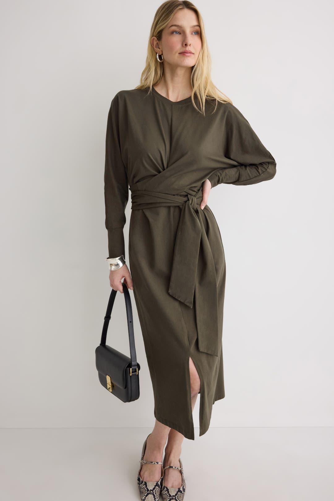 Modern Citizen Wei Tie Front Dress Green