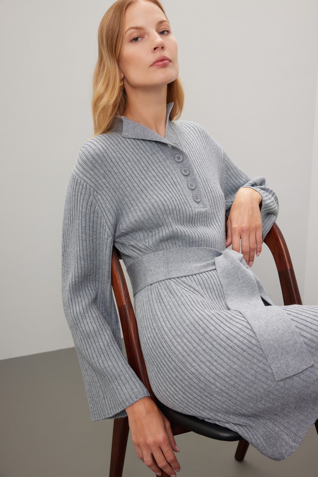 Marissa Webb x RTR Gray Knit Mini Dress Grey