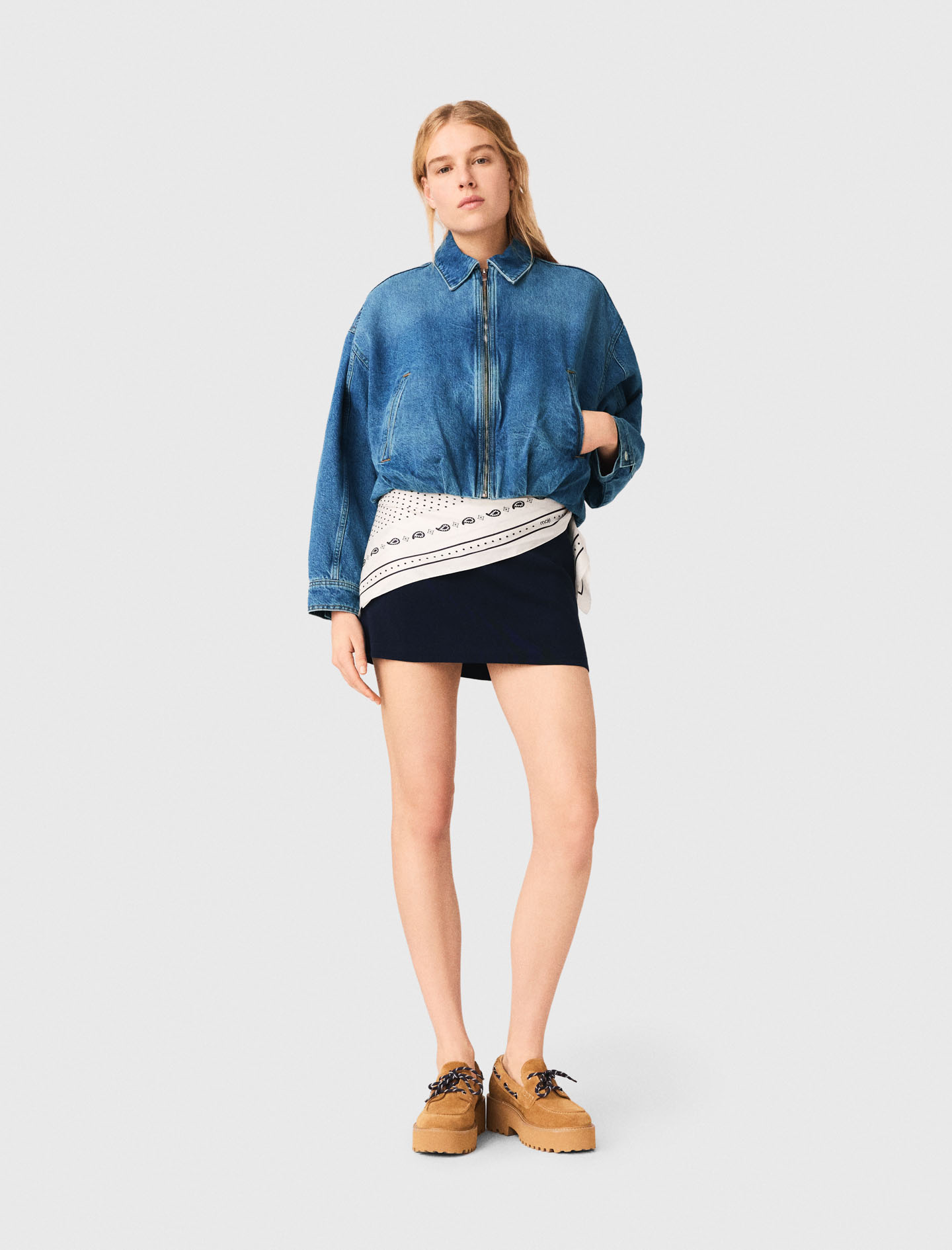 Denim bomber jacket