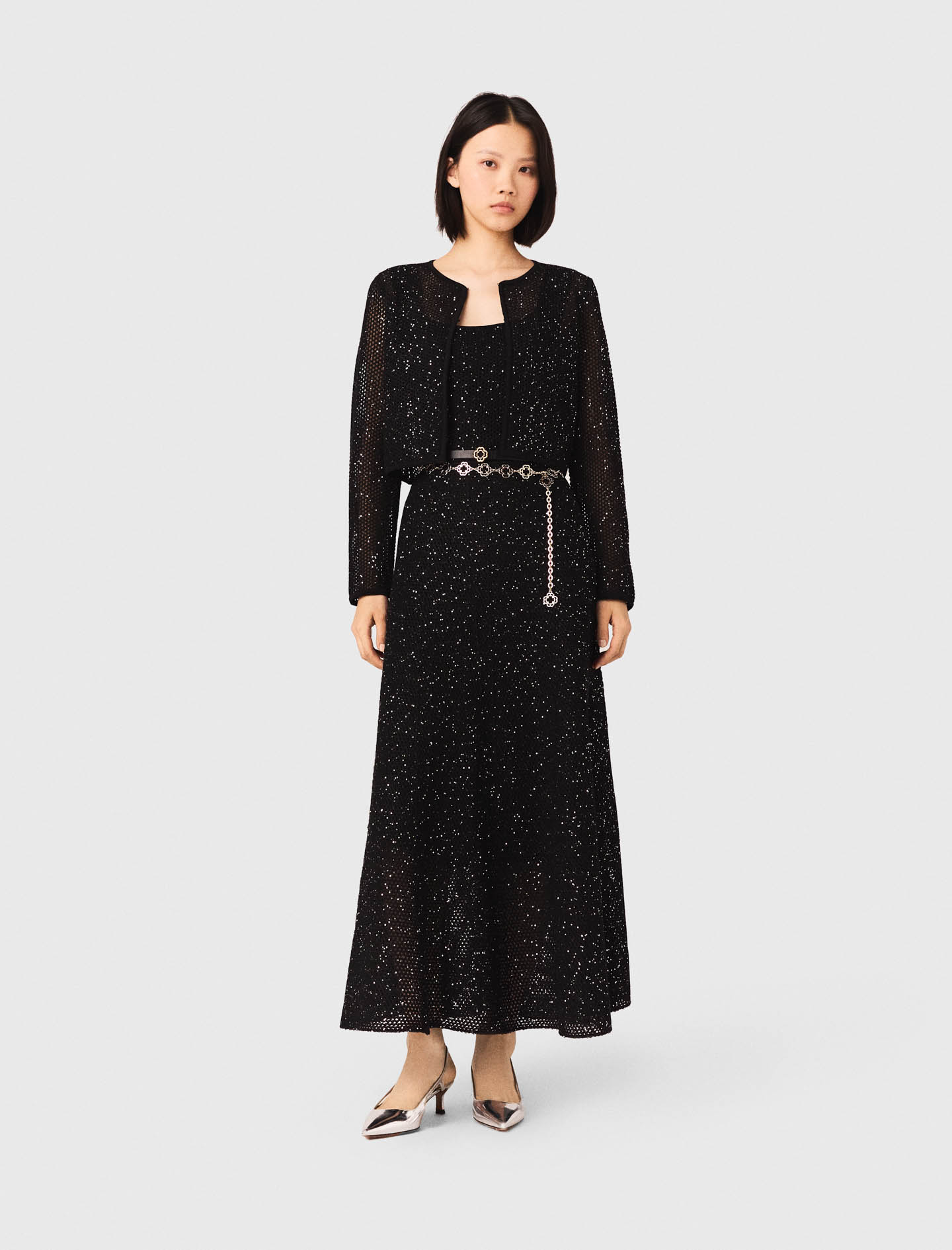 Rhinestone knit cardigan