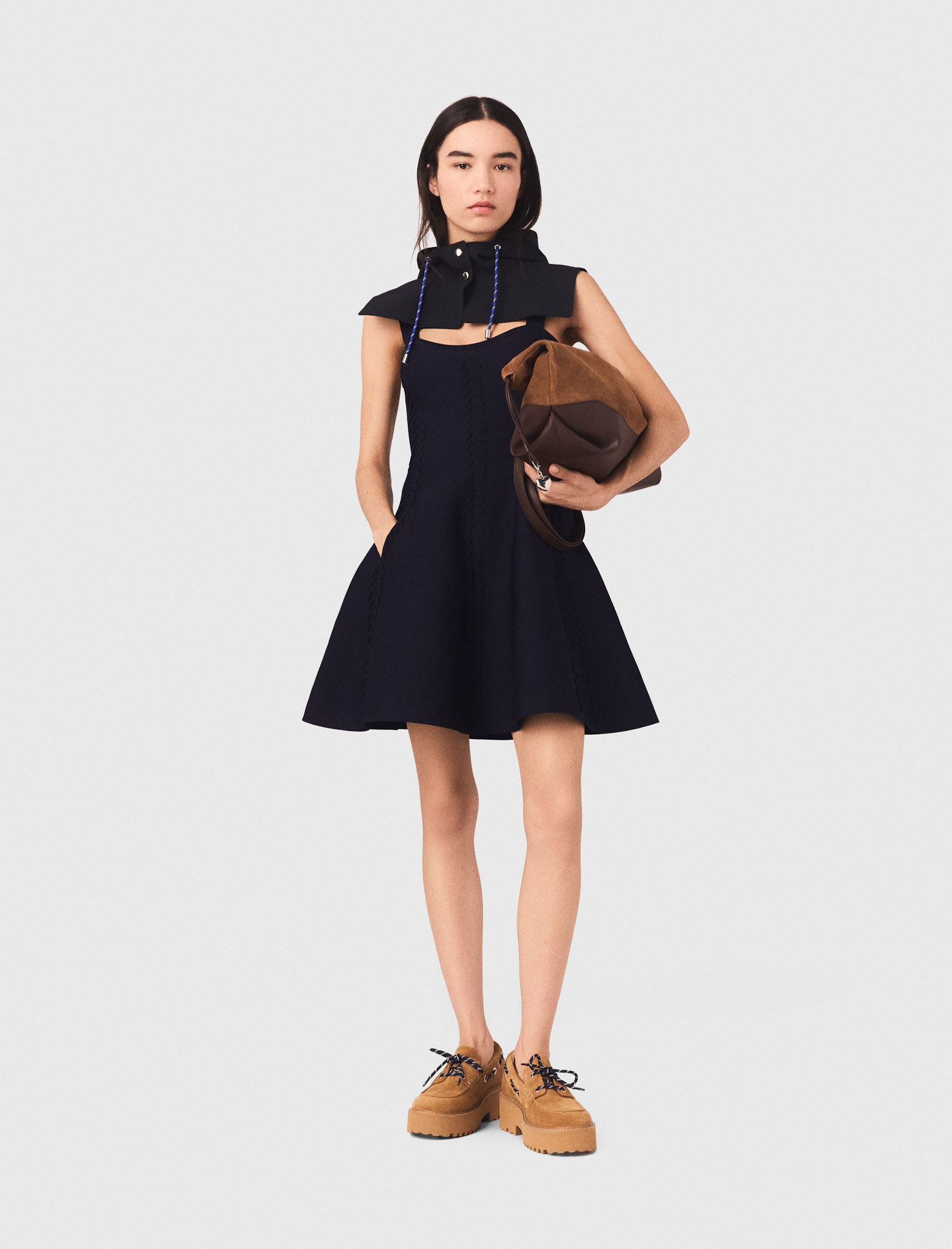 Mini knitted babydoll dress