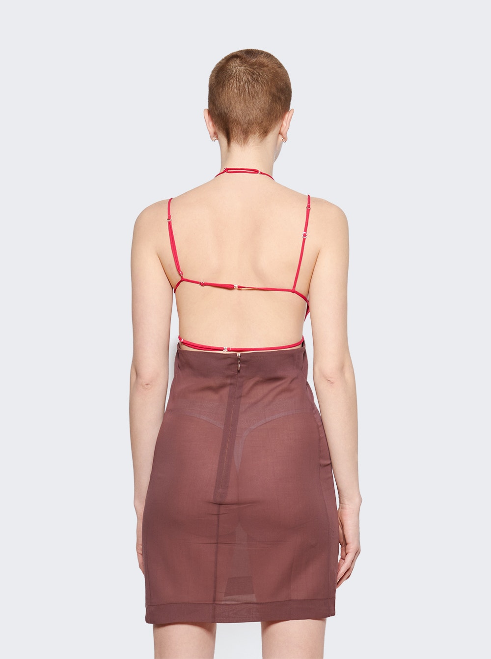U Wire Bra Mini Dress Bitter Chocolate And Hot Pink