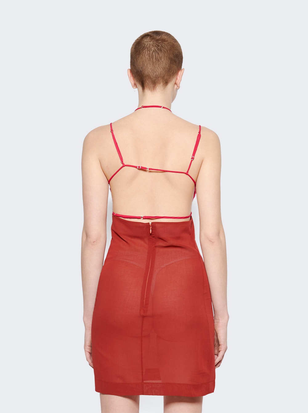 U Wire Bra Mini Dress Burnt Tangerine And Hot Pink