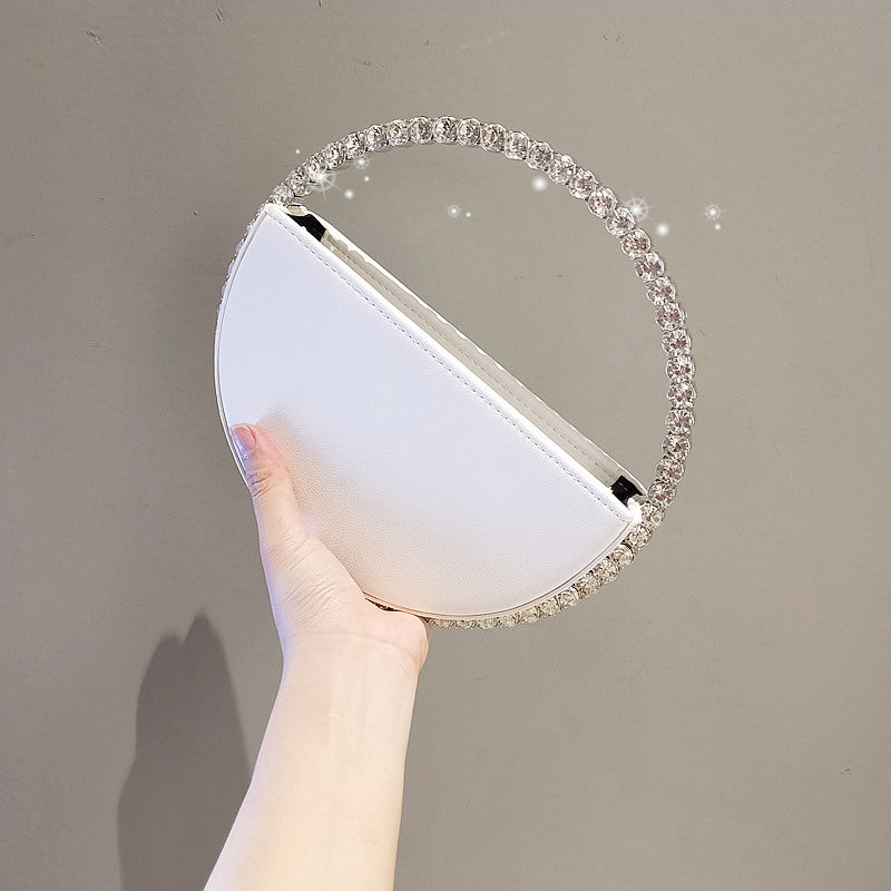 New style evening handbag love ring clutch bag ladies bag party bag - White Circle