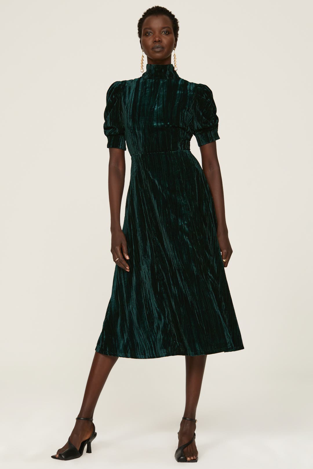 Pamela Love x RTR Emerald Velvet Dress Green