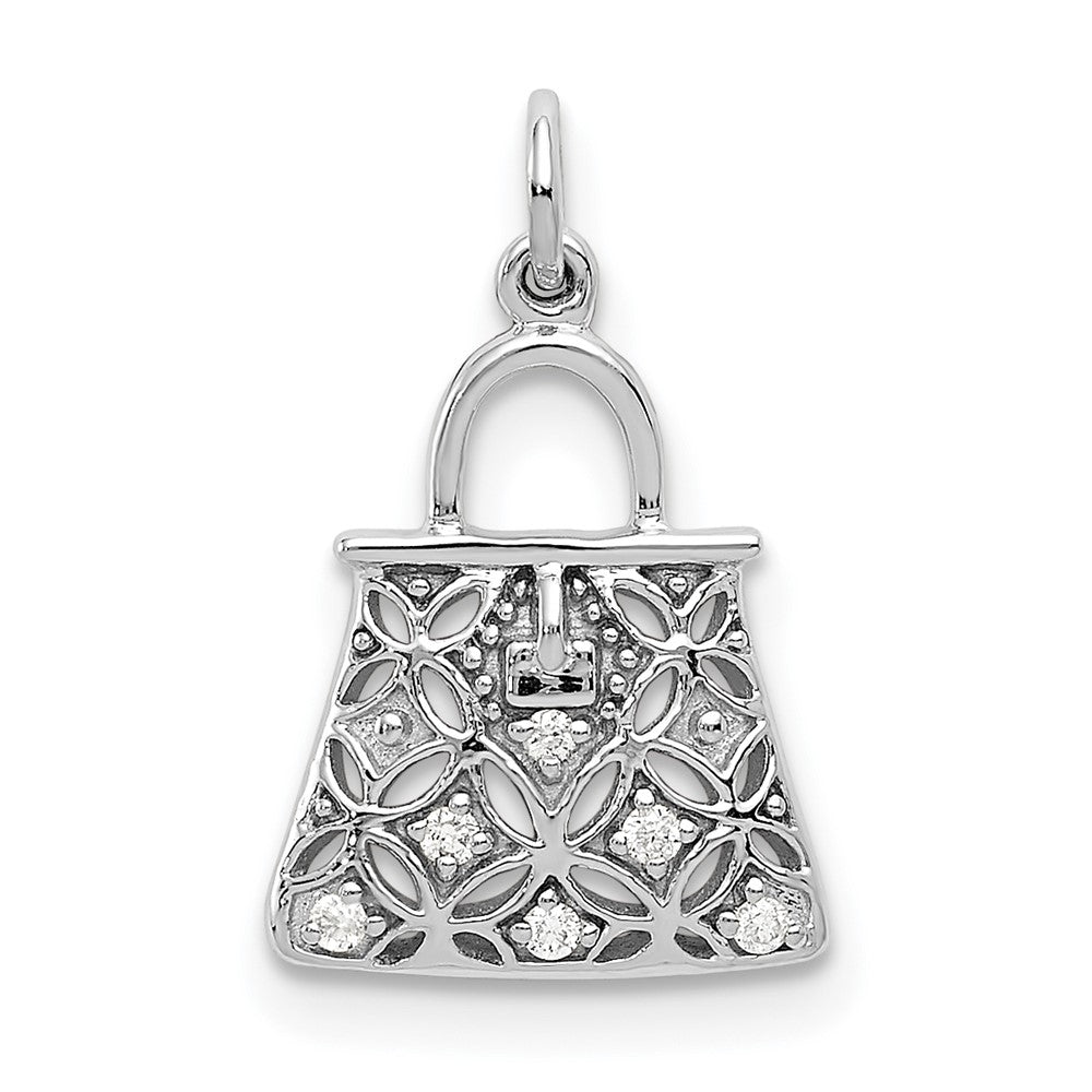 k White Gold Real Diamond Handbag Charm