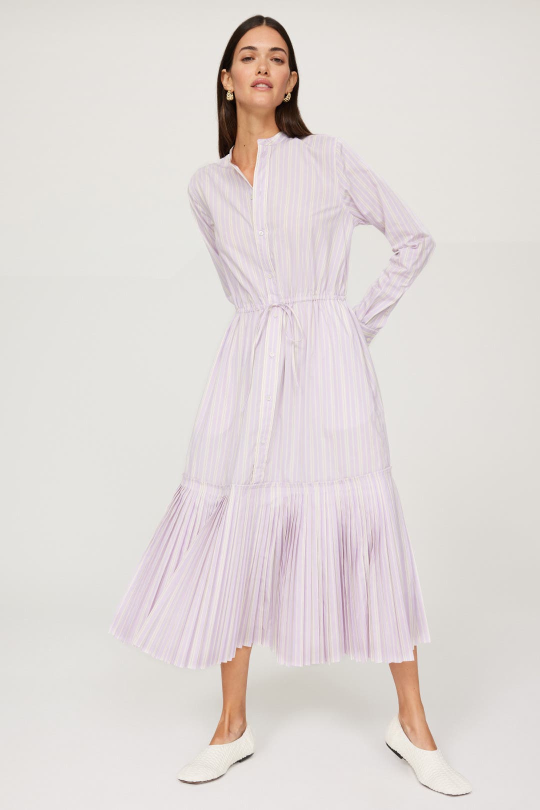 Polo Ralph Lauren Stripe Shirt Dress Purple-print