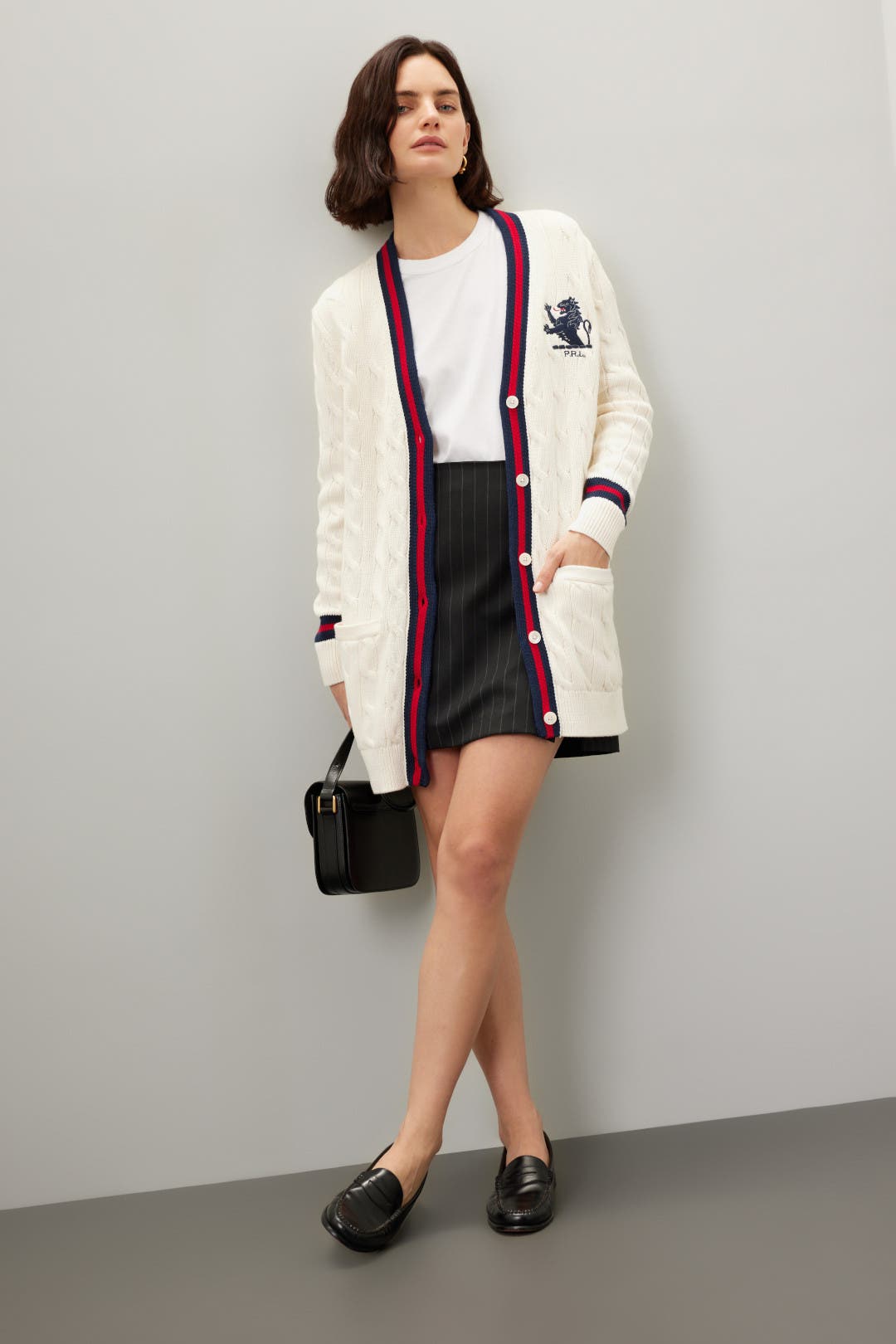 Polo Ralph Lauren Long Sleeve Cable Knit Cardigan Cream-multicolored