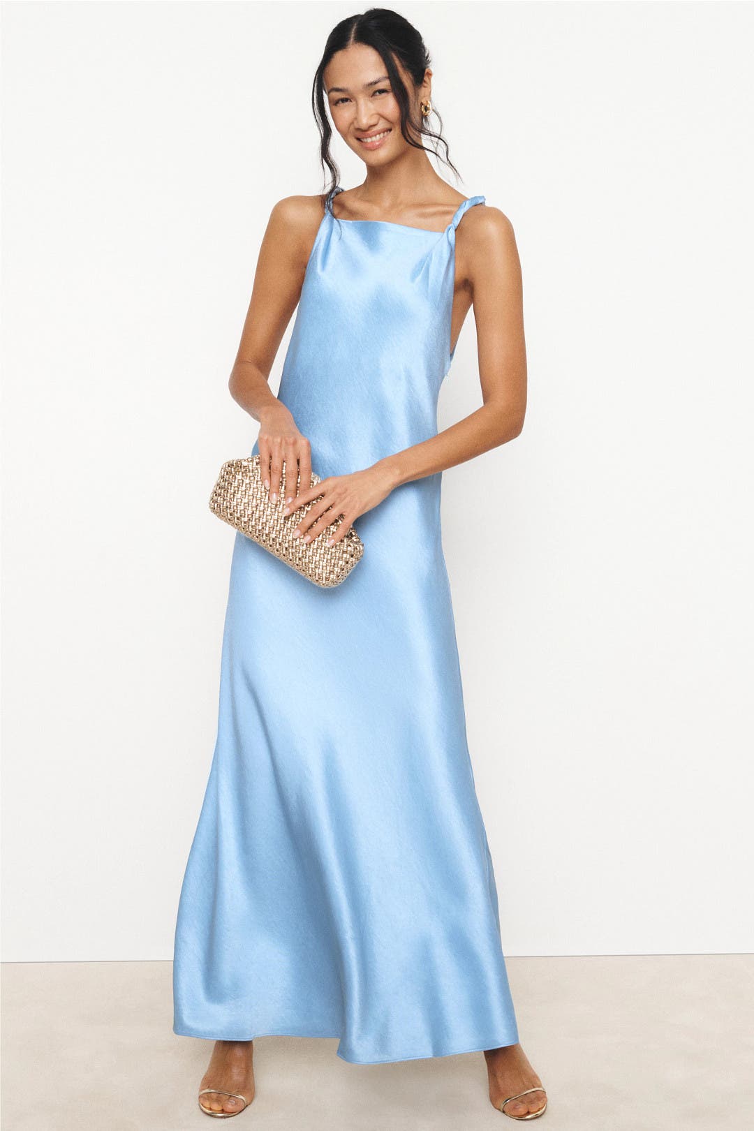 Polo Ralph Lauren Vintage Satin Slip Dress Blue