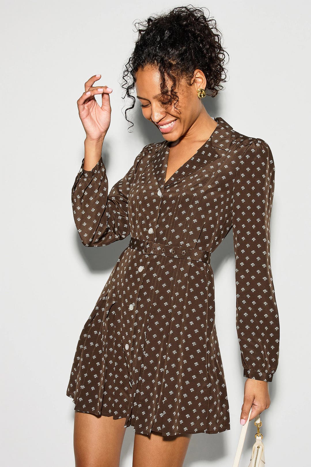 Polo Ralph Lauren Printed Shirt Dress Brown-black-print