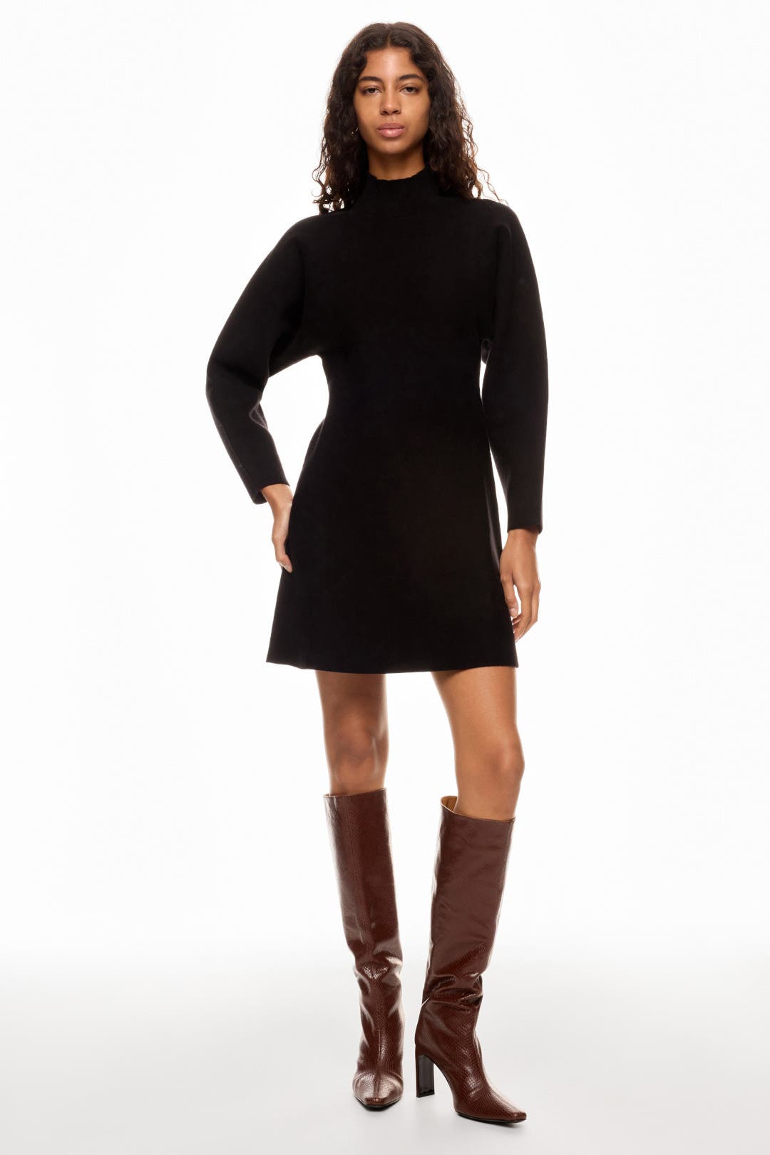 Peter Som x RTR Structured Knit Mini Dress Black