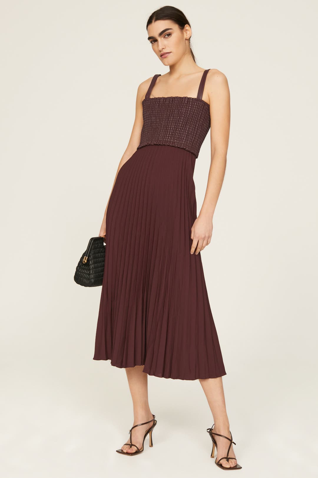 Proenza Schouler White Label Bi-Color Pleated Dress Purple