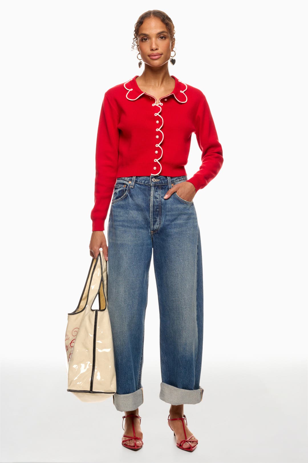 Rachel Antonoff Red Cupcake Cardigan Red-white