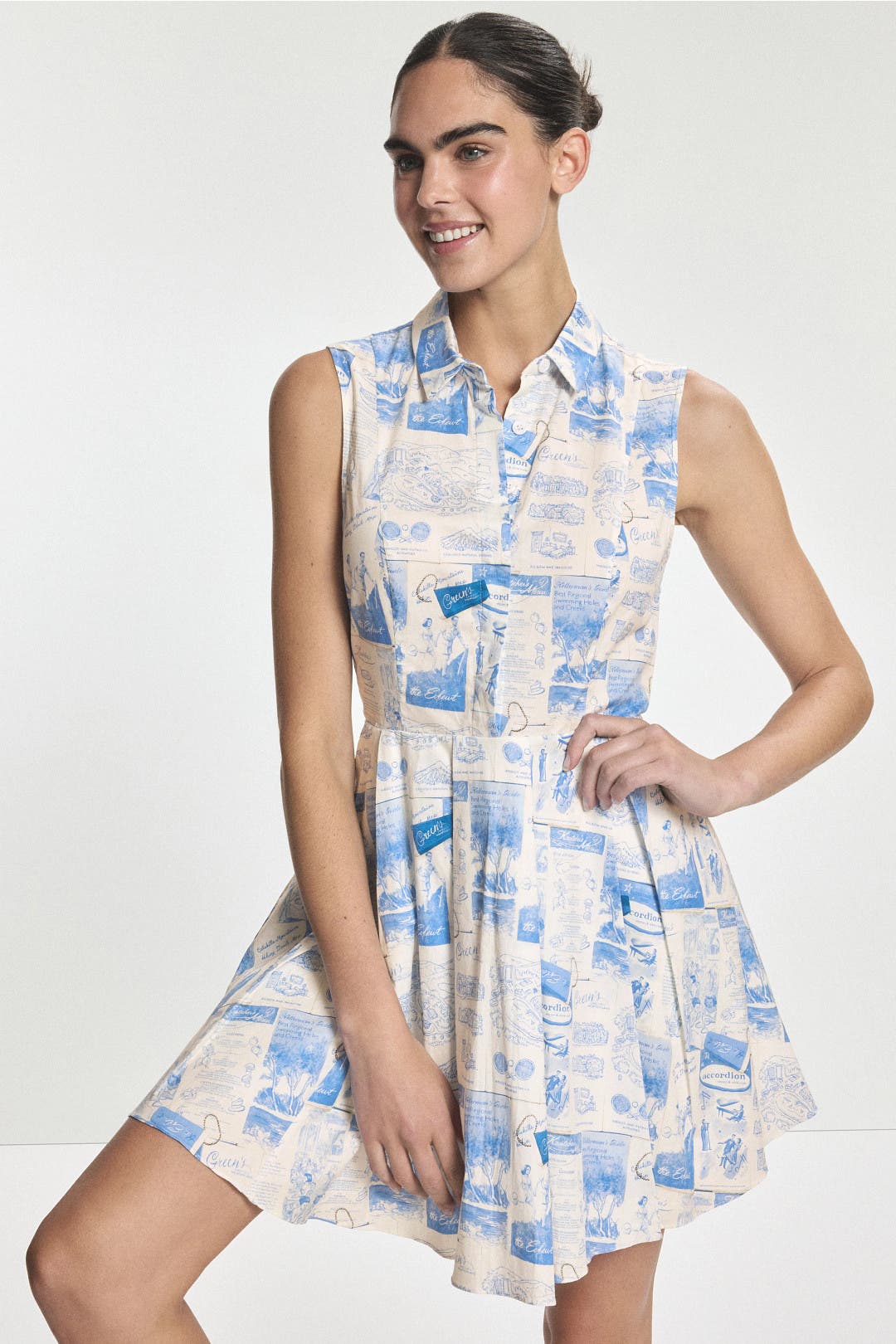 Rachel Antonoff Radley Shirt Dress White-blue-print