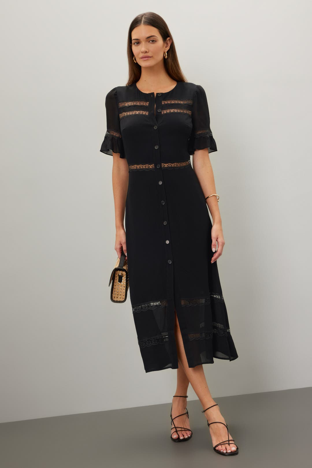 Reformation Woodsen Dress Black