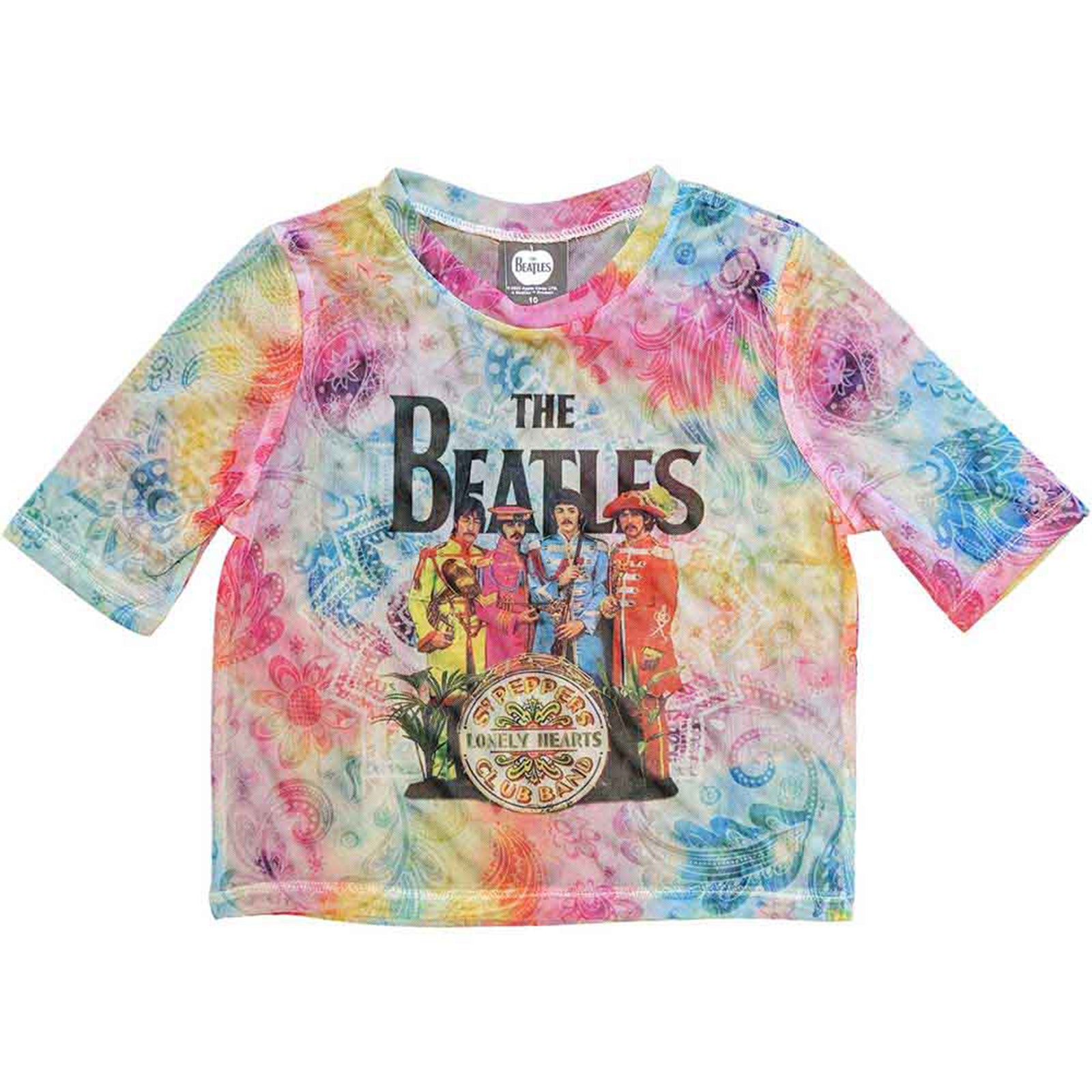 THE BEATLES - SGT PEPPER - Crop Top White Mesh