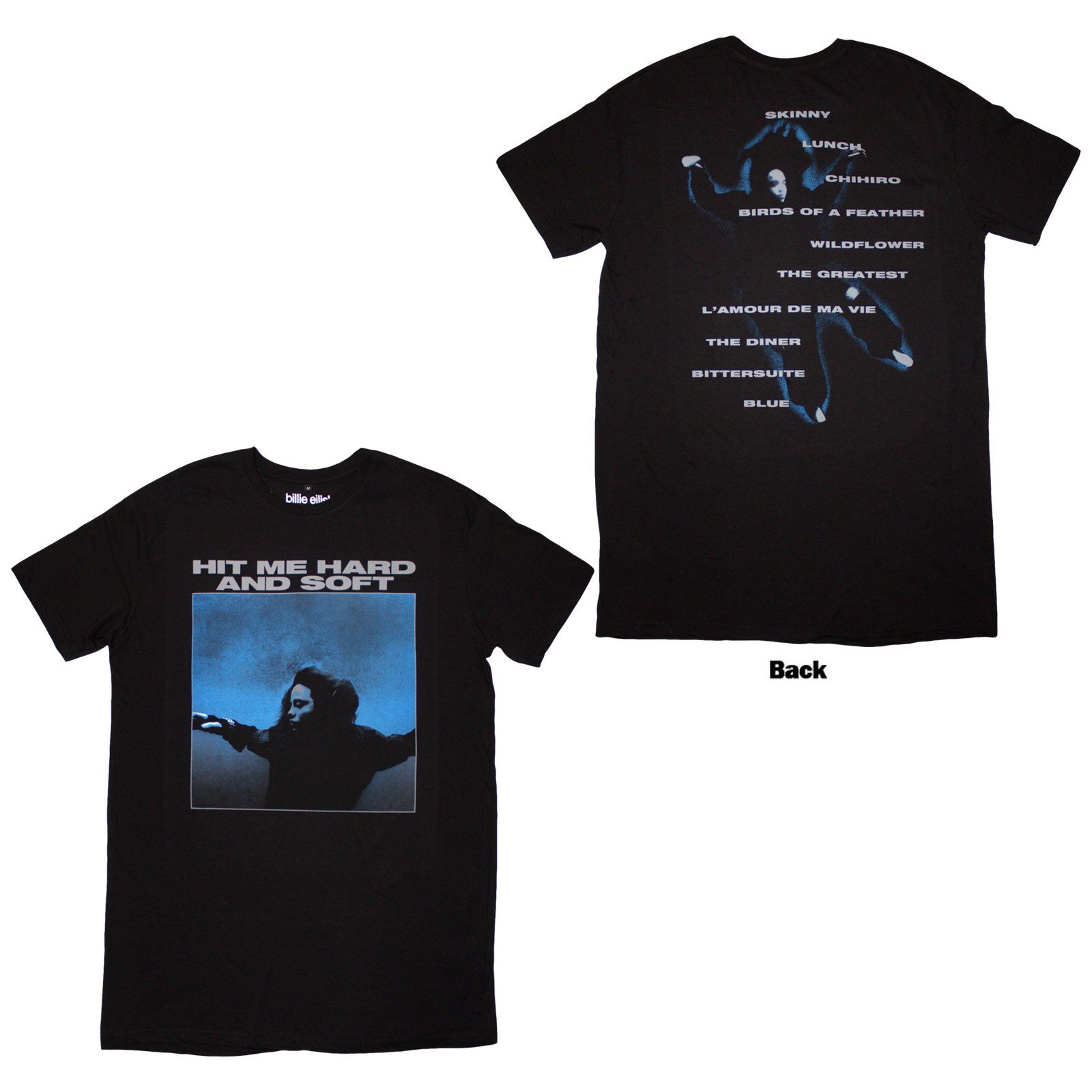 BILLIE EILISH - HMHAS TRACKLIST - Shirt Dress Black Back Print