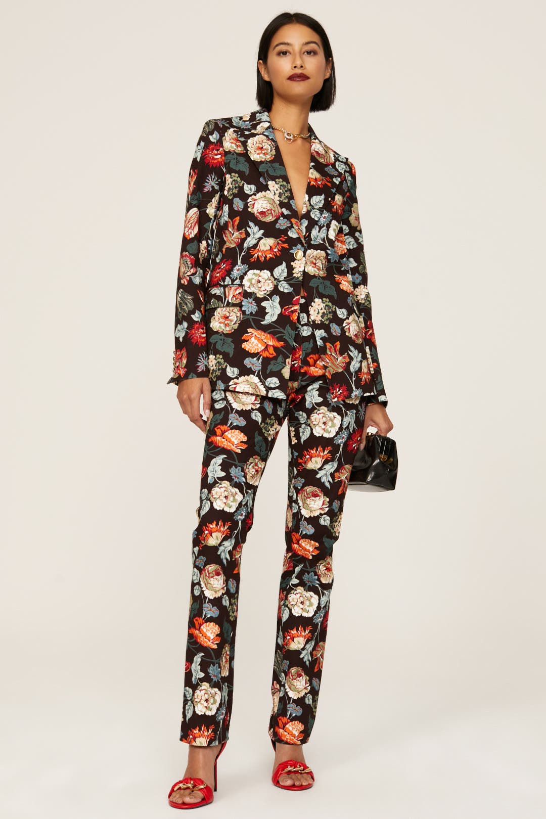 Rosetta Getty Floral Blazer Multicolored-black-print