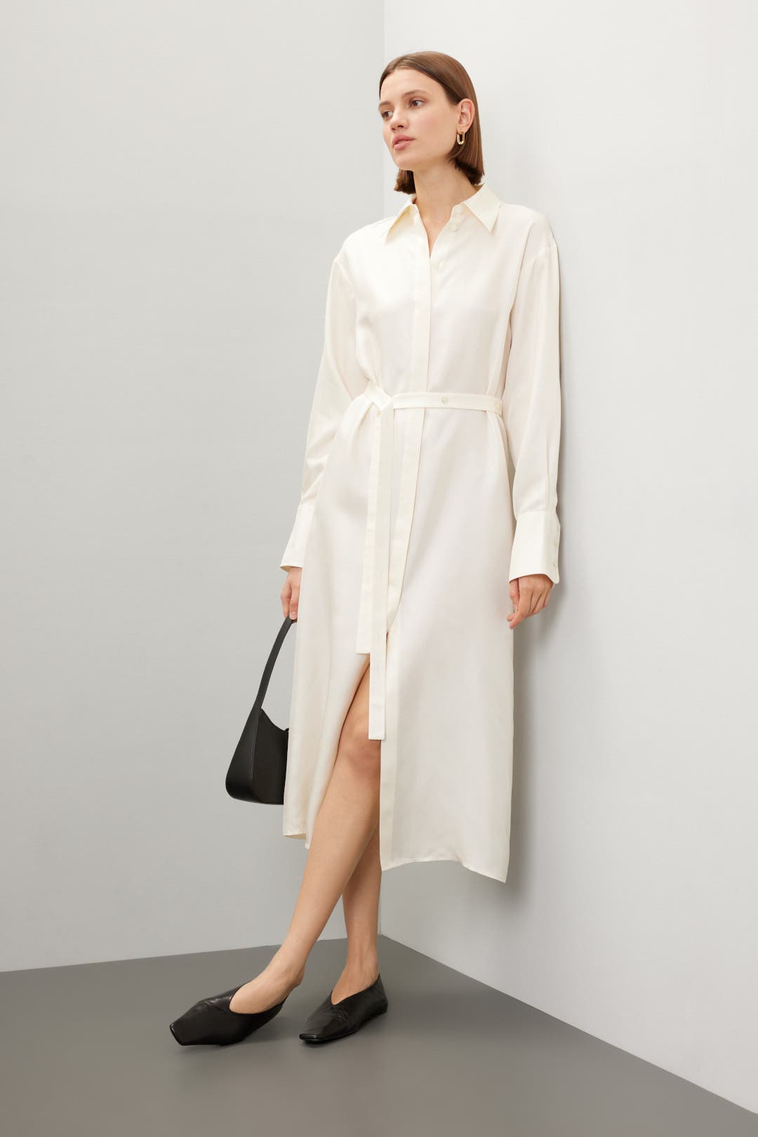 Rhe Silk Open Back Wrap Dress Cream