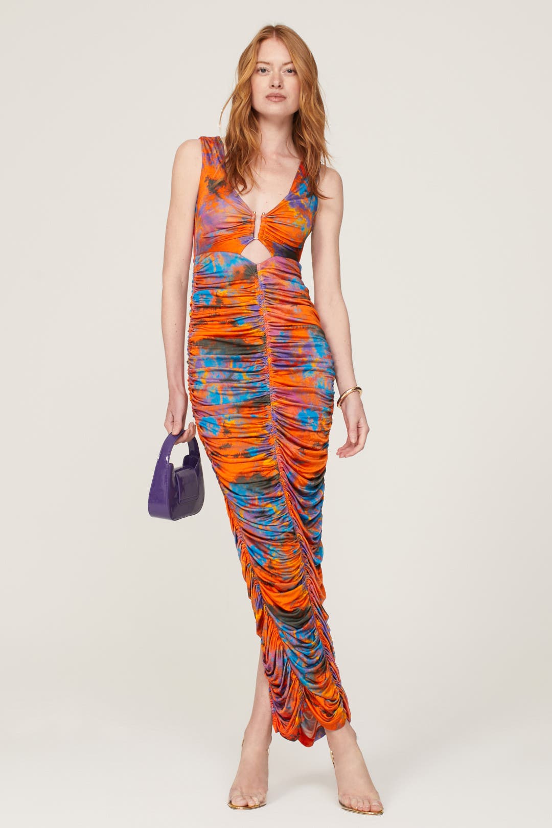 Ronny Kobo Alexander Dress Orange-multicolored-print
