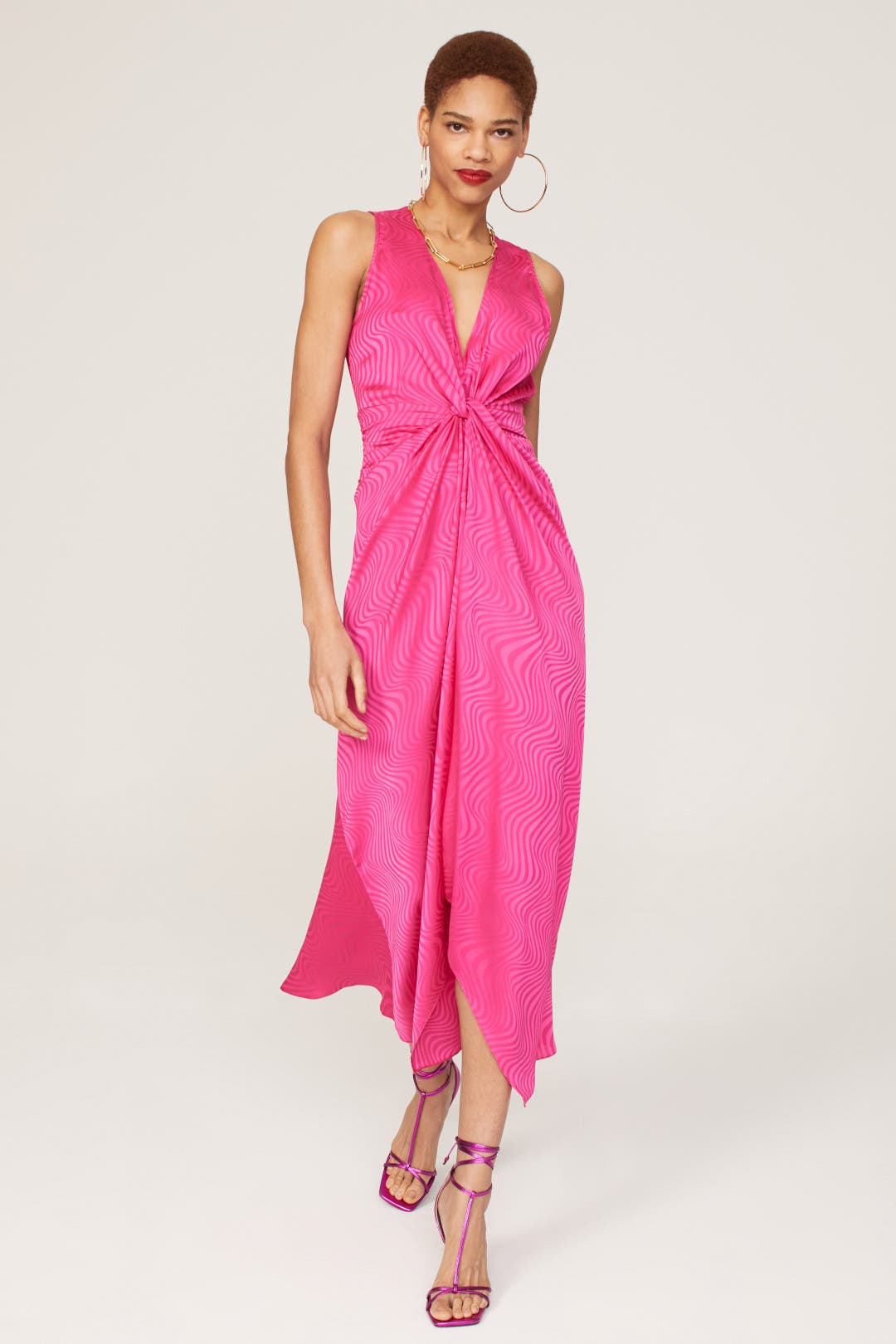 Ronny Kobo x RTR Pink Satin Dress Pink