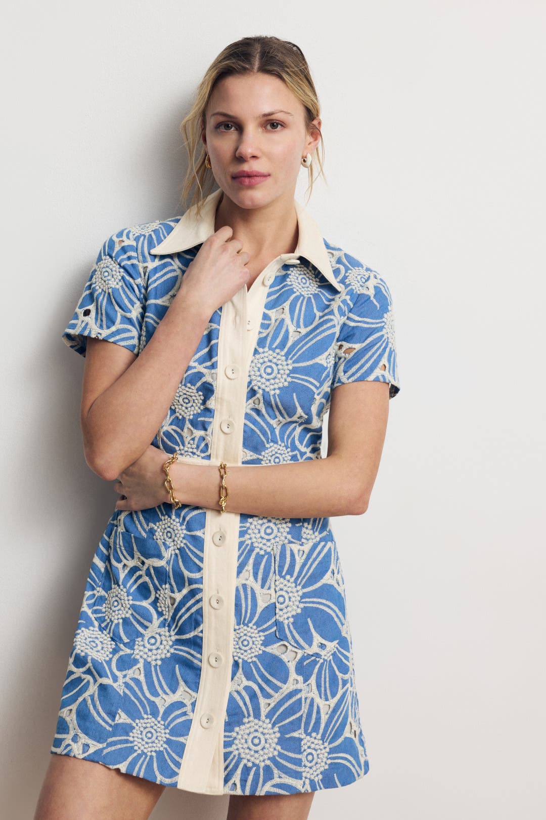 Ramy Brook Shannon Dress Blue-white-print