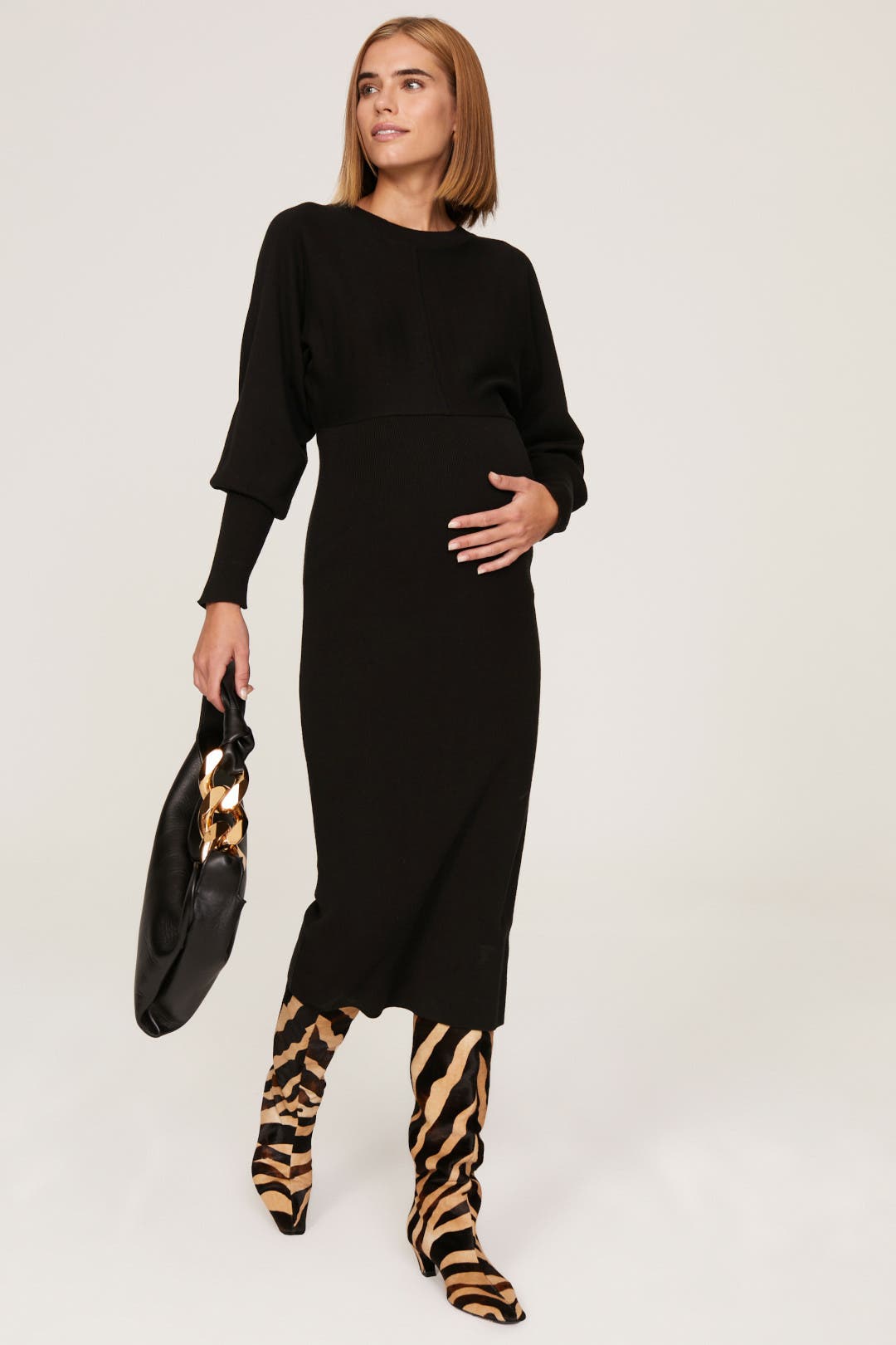 ripe Sloane Knit Maternity Dress Black