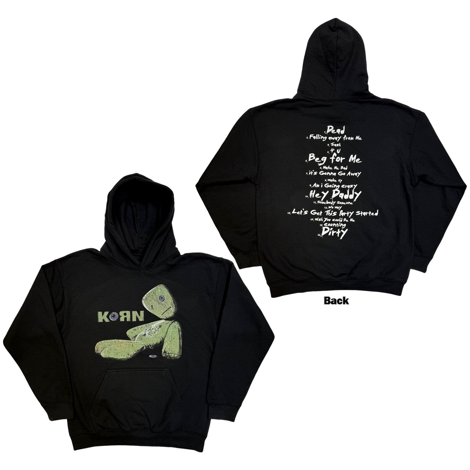 KORN - ISSUES TRACKLIST - Pullover Hoodie Black Back Print