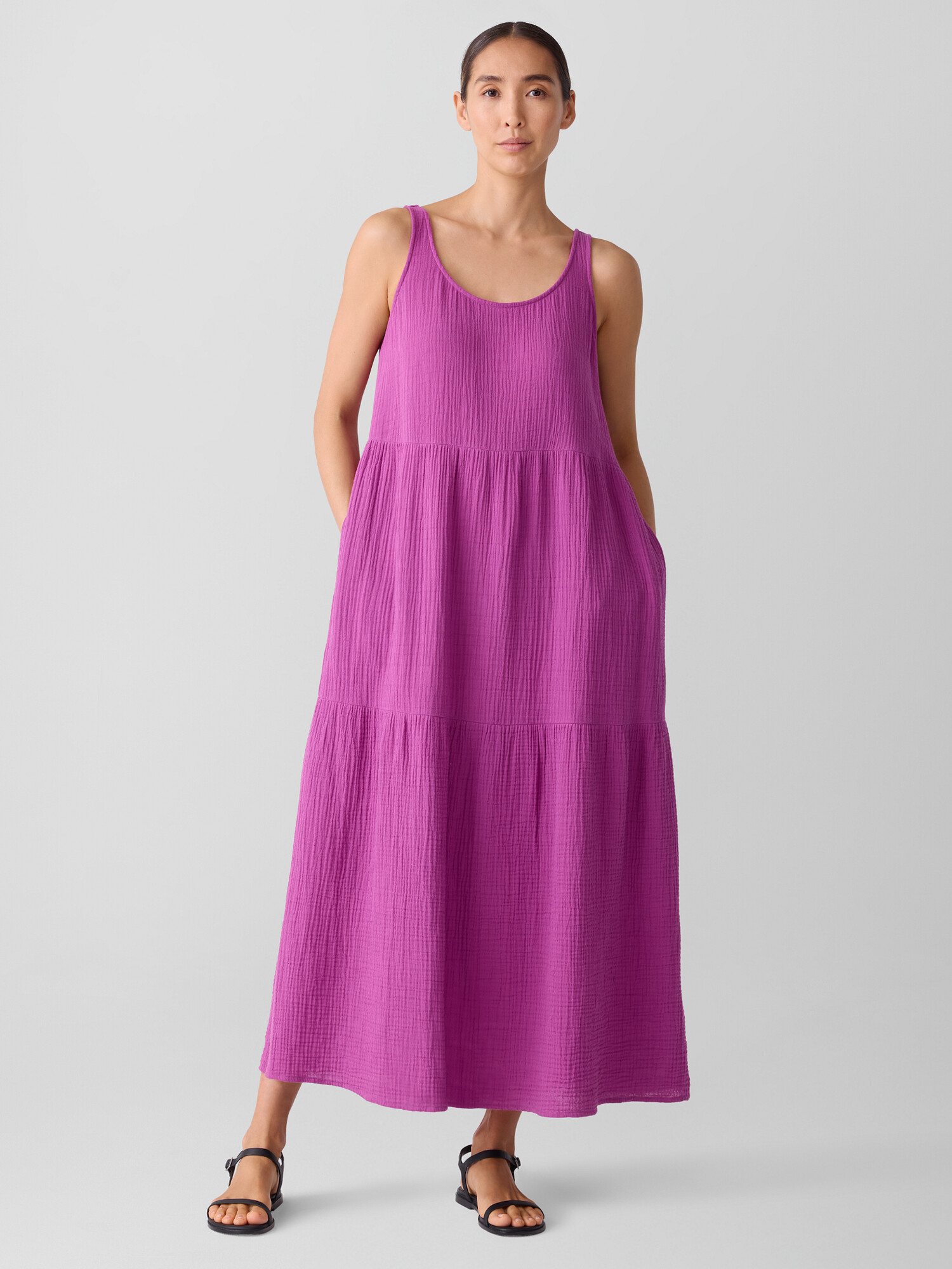 Organic Cotton Lofty Gauze Tiered Dress