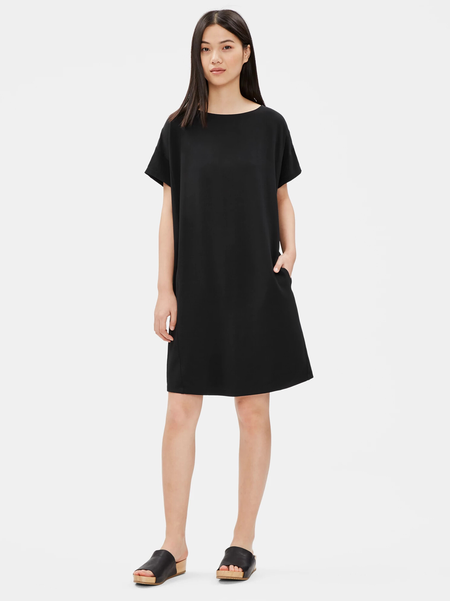 Tencel Viscose Crepe Shift Dress