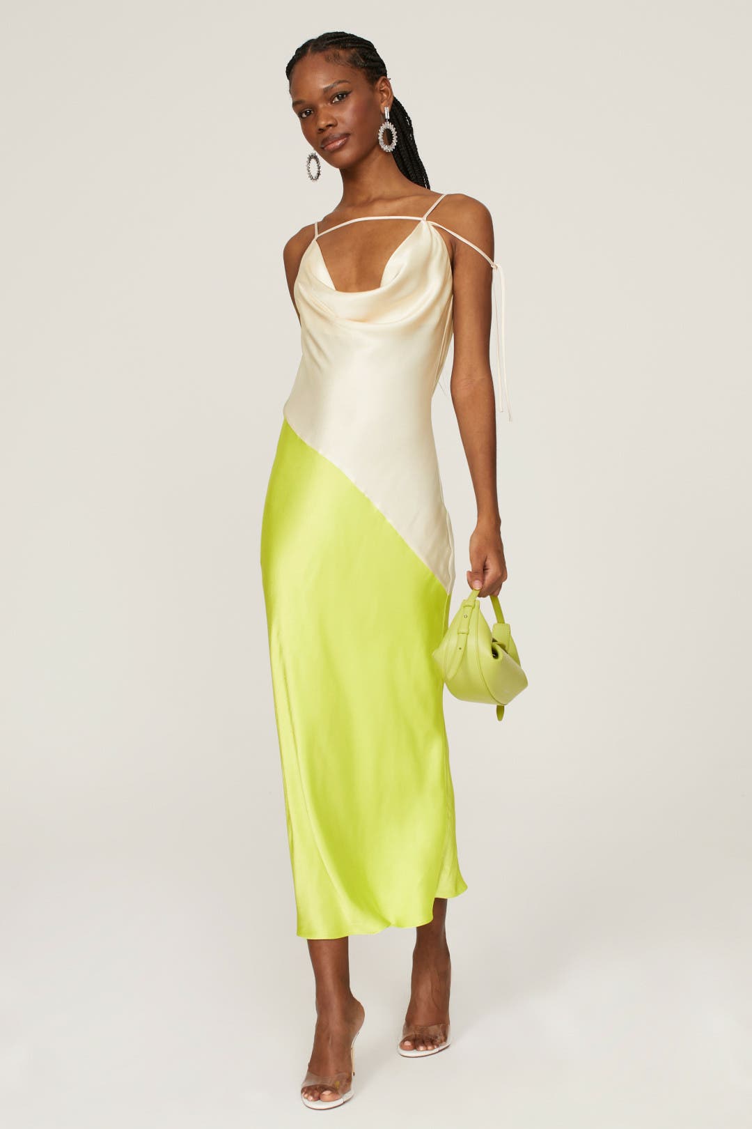 San Sloane Zita Midi Dress Green-cream-print