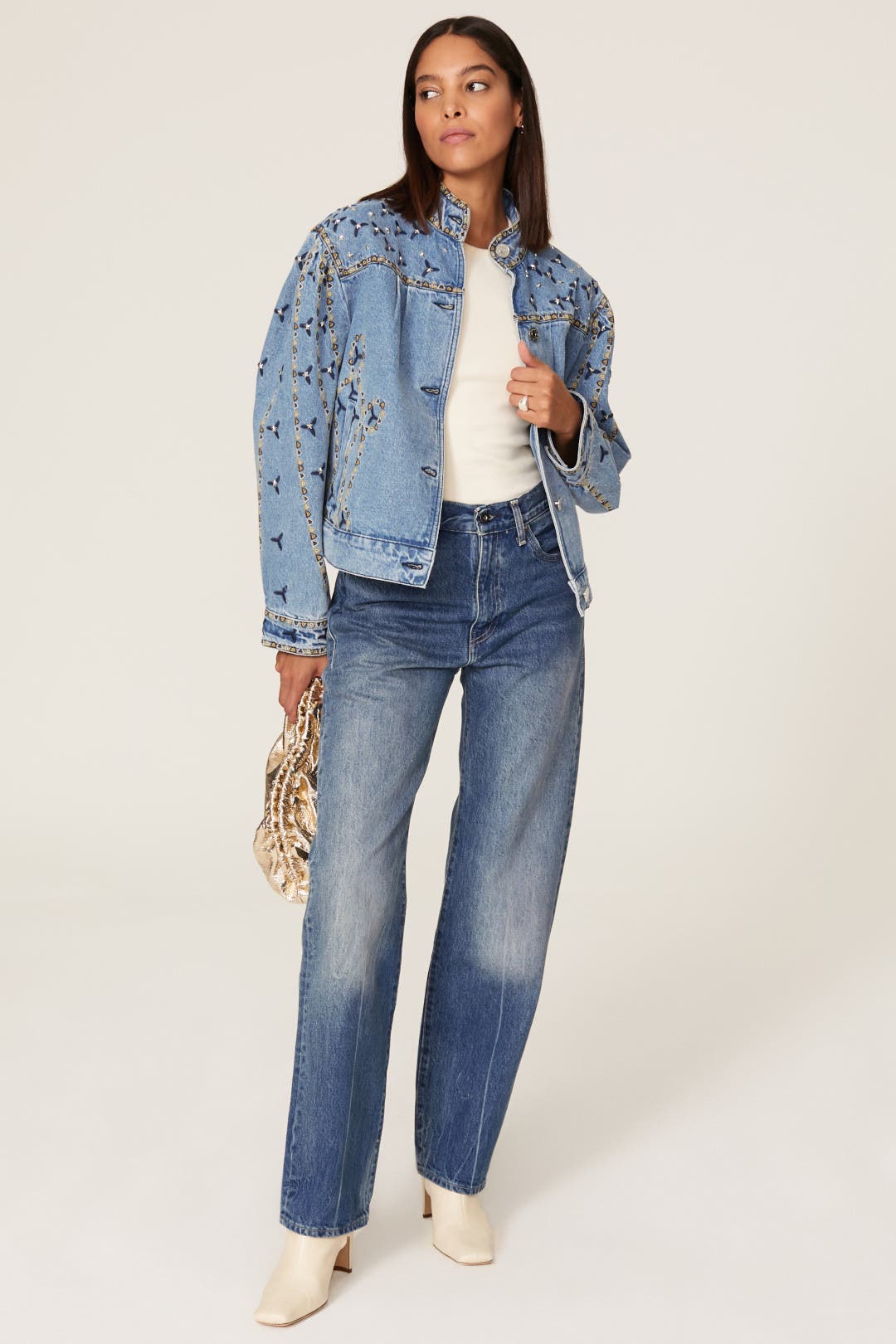 Sandro Jackie Denim Jacket Blue