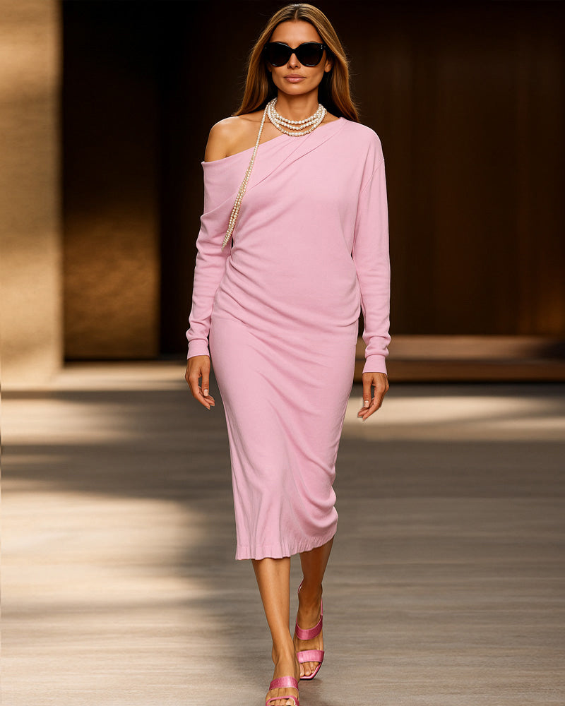 Zeagoo Elegant Off Shoulder Midi Dress for Women Casual Elegant Summer Work Brunch