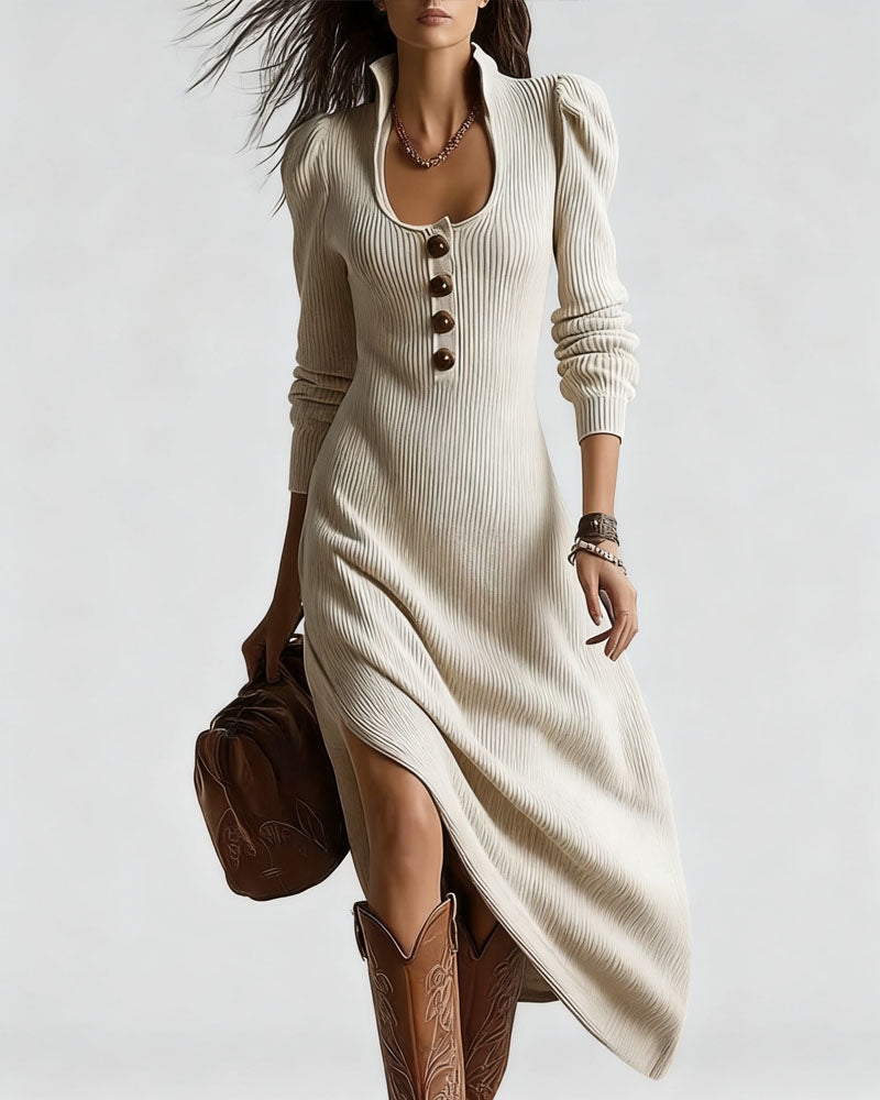 Zeagoo Women's Boho Asymmetric Cut Ribbed Knit Dress