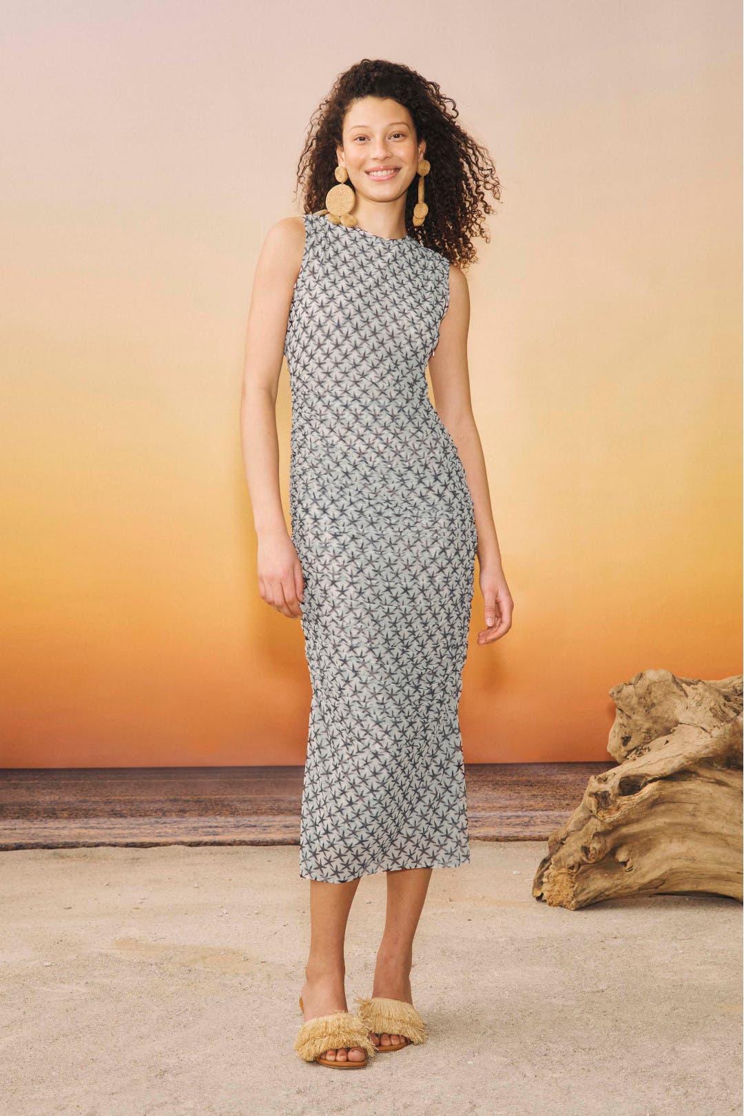 Simonmiller Tangier Midi Dress Cream-black-print